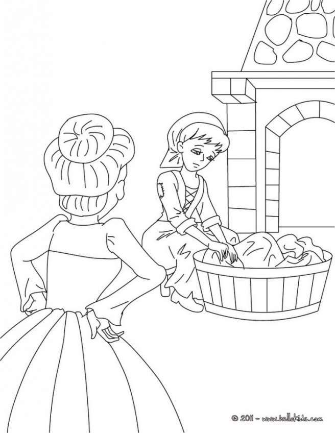 Tranh tô màu công chúa lọ lem trong truyện cổ tích | Mầm non Cổ Bi