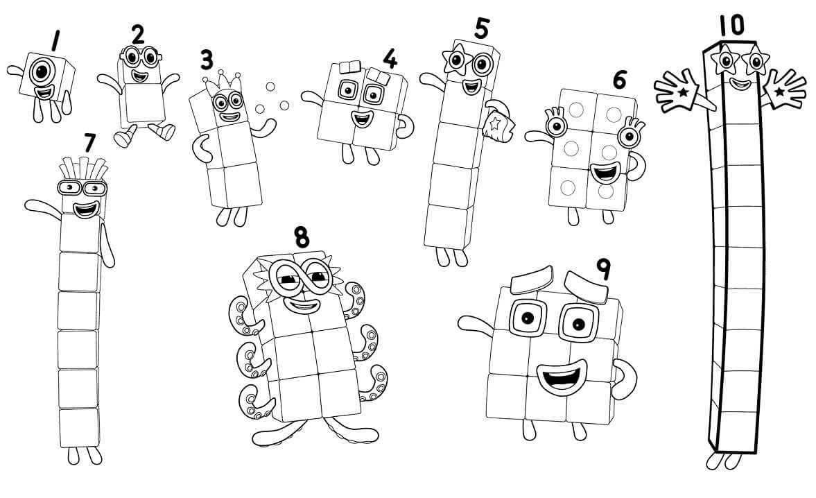 tong hop tranh to mau number block dep nhat danh cho be 9 - Tổng hợp tranh tô màu Number Block đẹp nhất dành cho bé
