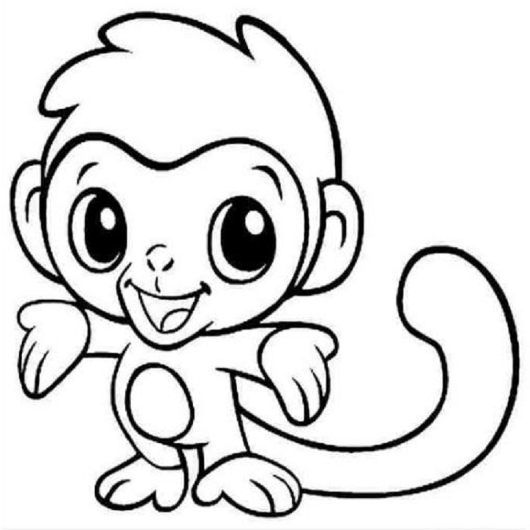 Top tranh tô màu con khỉ khi được yêu thích nhất 17 - Top tranh tô màu con khỉ được các bé yêu thích nhất