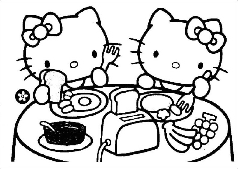 tron bo tranh to mau hello kitty dep de thuong nhat 13 - Trọn bộ tranh tô màu Hello Kitty đẹp, dễ thương nhất