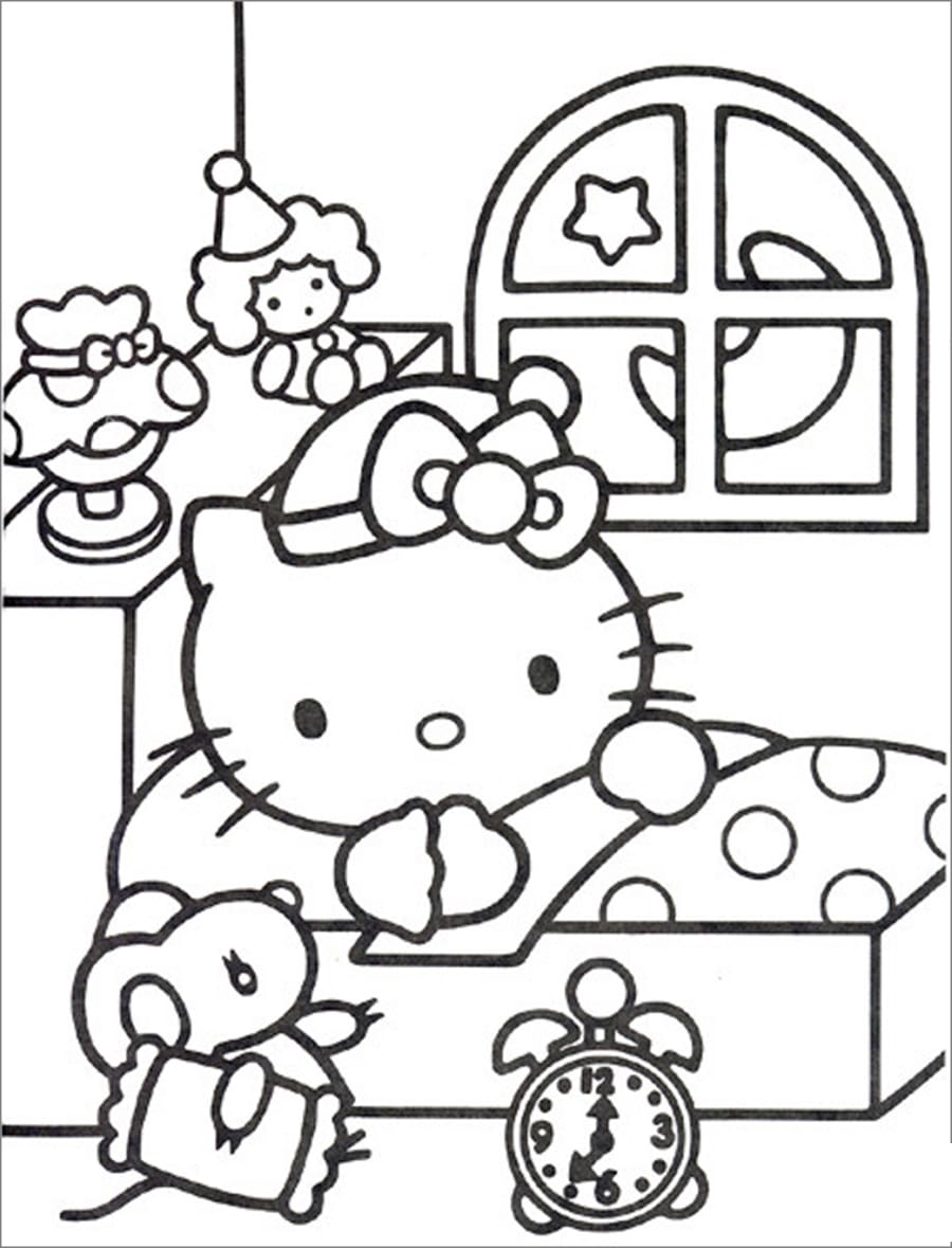 tron bo tranh to mau hello kitty dep de thuong nhat 3 - Trọn bộ tranh tô màu Hello Kitty đẹp, dễ thương nhất