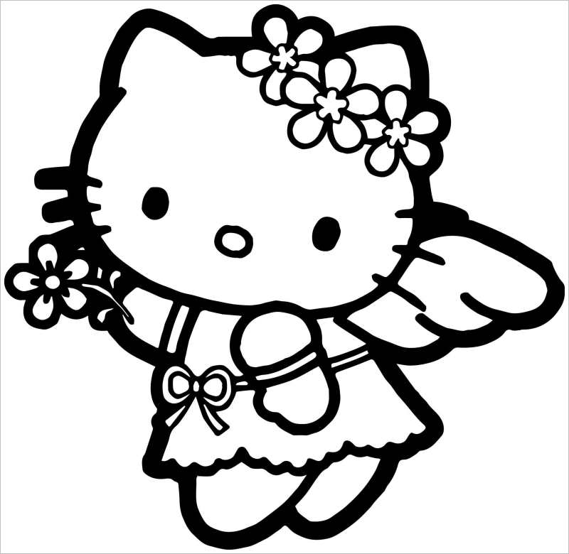 tron bo tranh to mau hello kitty dep de thuong nhat 9 - Trọn bộ tranh tô màu Hello Kitty đẹp, dễ thương nhất