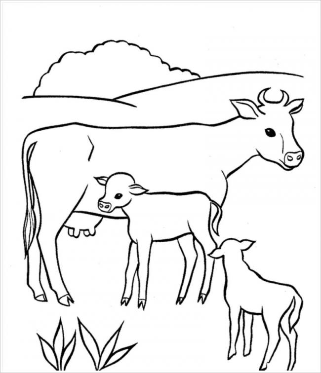 tuyen tap tranh to mau con bo cho be thoa suc sang tao 8 - Tuyển tập tranh tô màu con bò cho bé thỏa sức sáng tạo