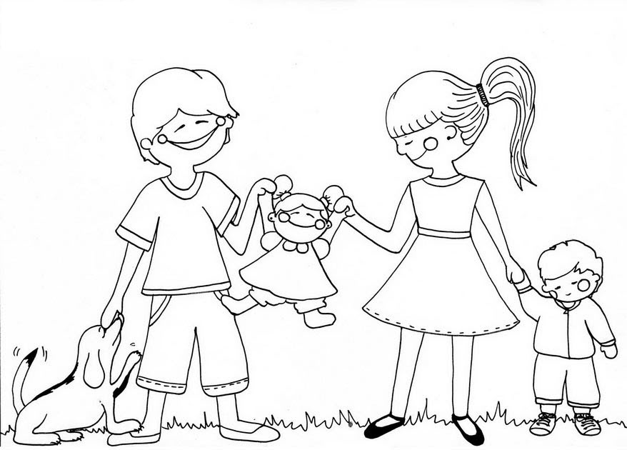 tuyen tap tranh to mau gia dinh hanh phuc tang be 3 - Tuyển tập tranh tô màu gia đình hạnh phúc tặng bé