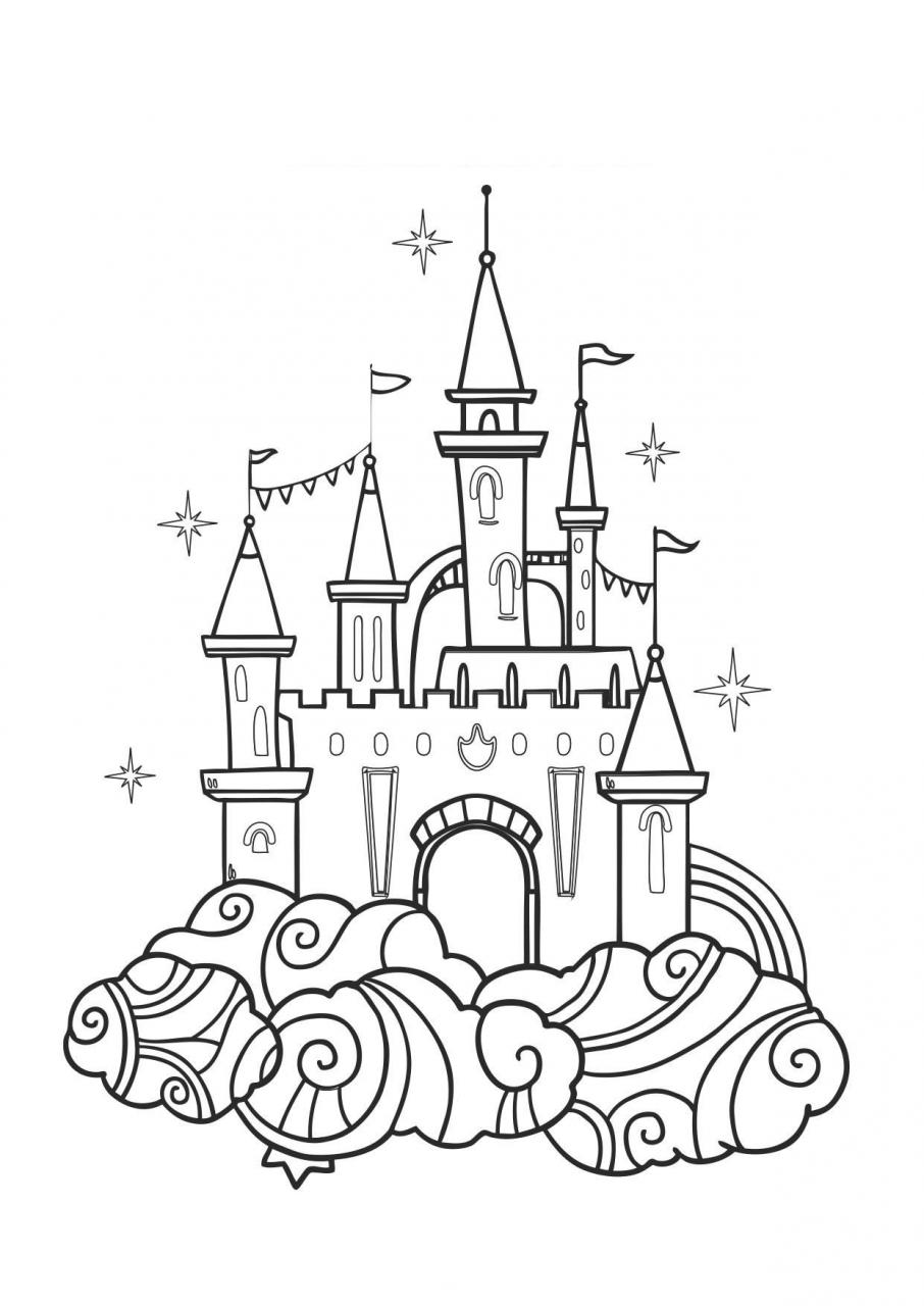 Tuyen tap big picture to quickly wipe the rock for children to apply suc kham pha 10 - A collection of colorful castle coloring pictures for children to explore freely
