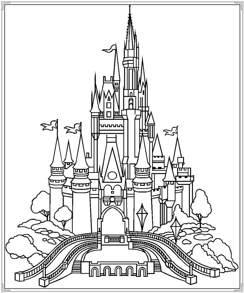 Tuyen tap big pictures to quickly wipe dai ro for children to apply suc kham pha 3 - A collection of colorful castle coloring pictures for children to explore freely